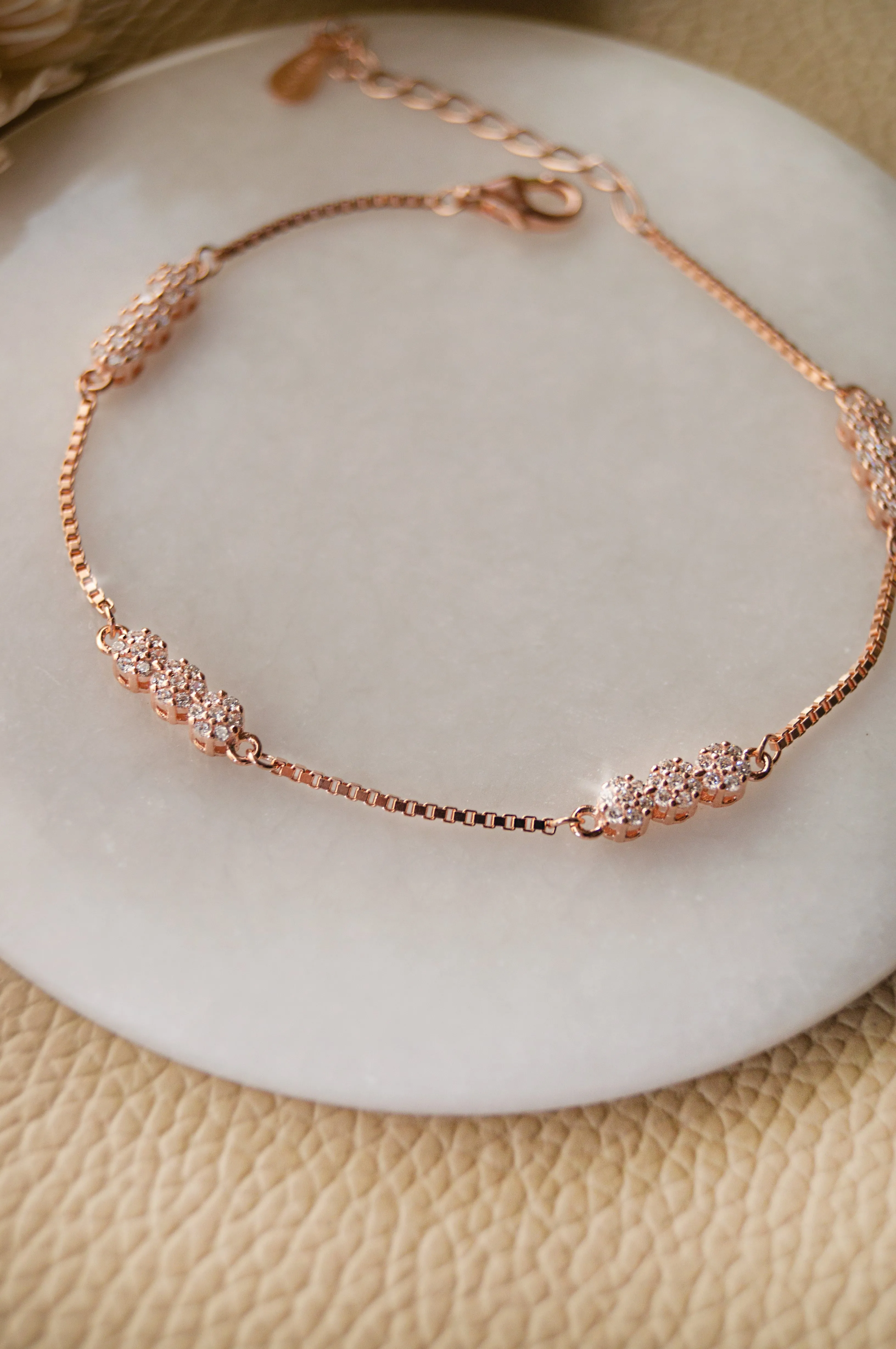 Sparkling Station Sterling Silver Chain Bracelet