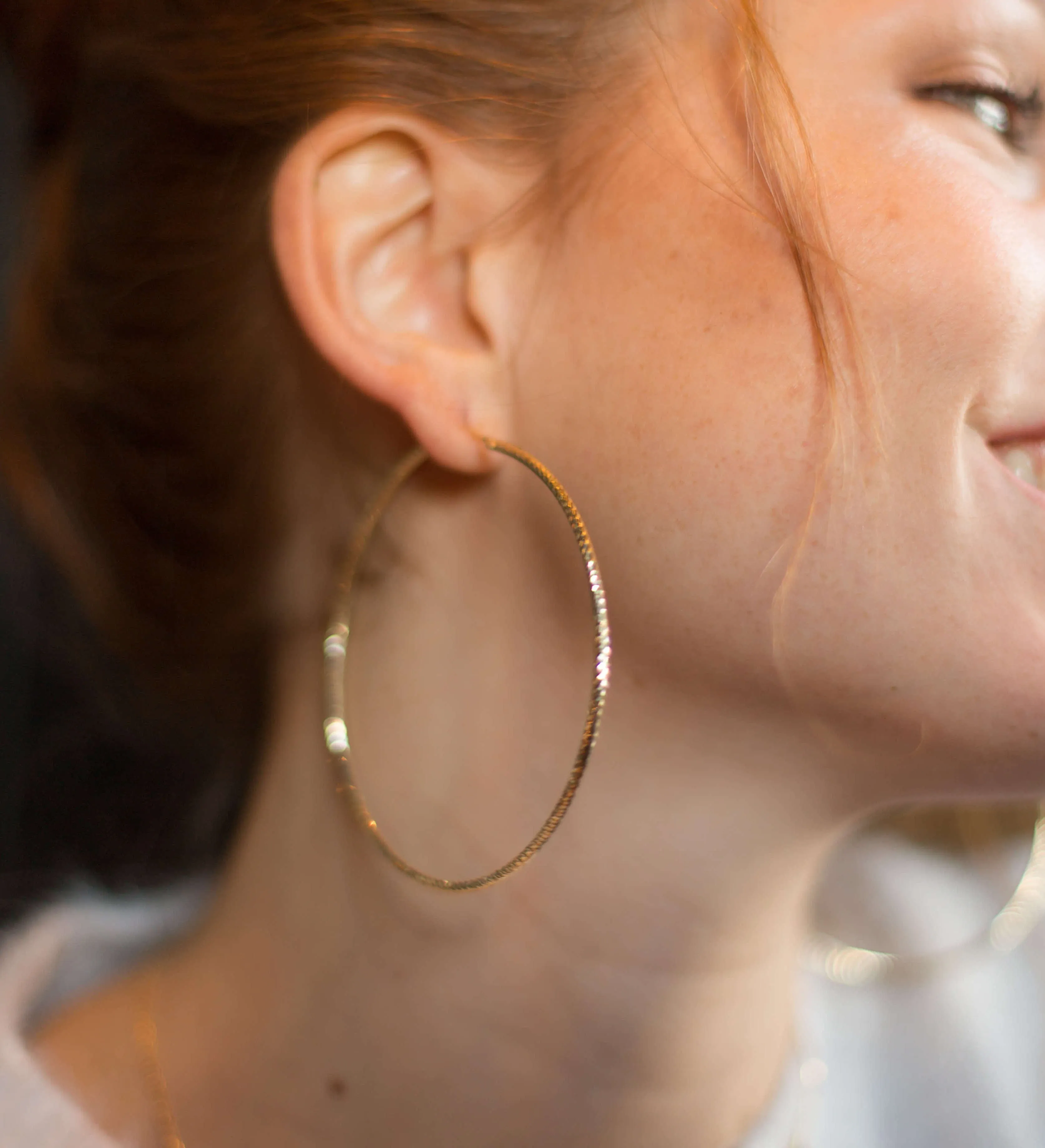 Sparkly, Diamond-Cut Roma Hoop Earring Collection: XL & XXL - Gold