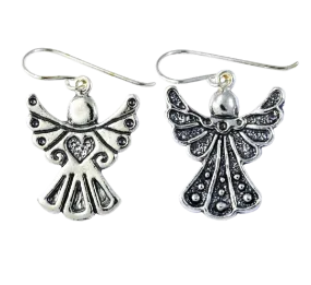 Sterling Silver Earrings for Women. Angels Israeli Jewelry Earrings