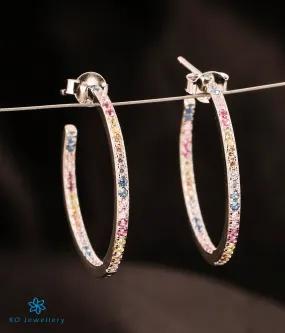 The Colour Sparkle Silver Hoops