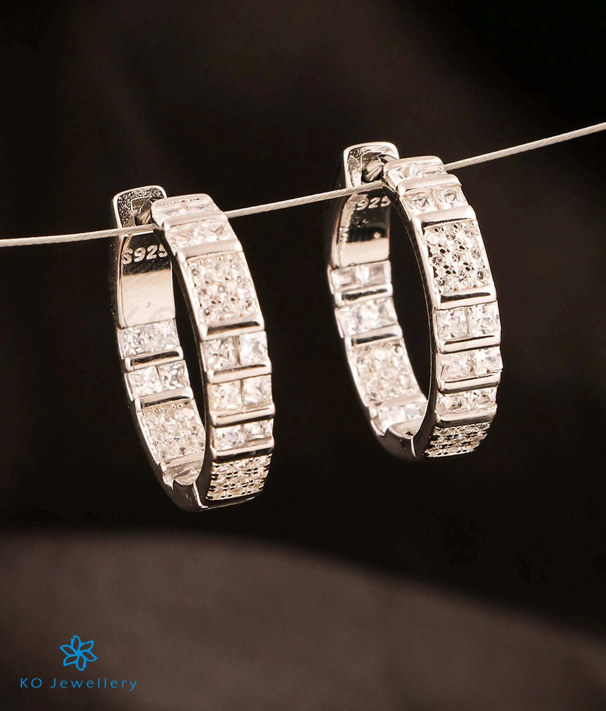 The Debonair Sparkle Silver Hoops