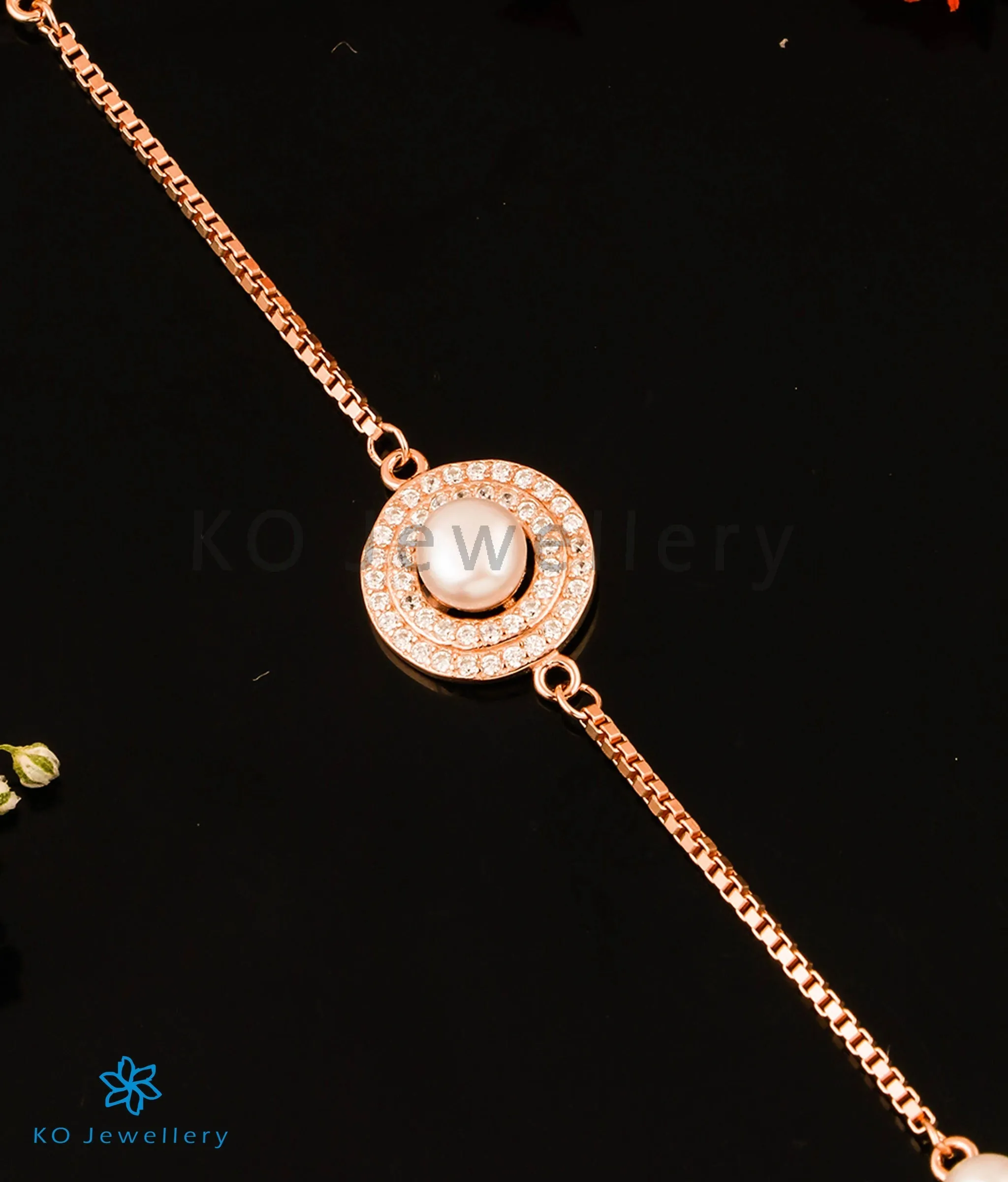 The Regal Pearl Silver Rose-gold Bracelet