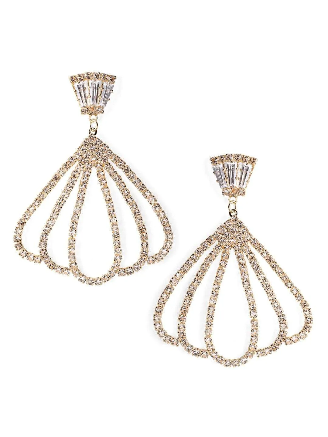 Tokyo Talkies x Rubans Fashion Accessories Gold Toned CZ Stone Drop Earrings