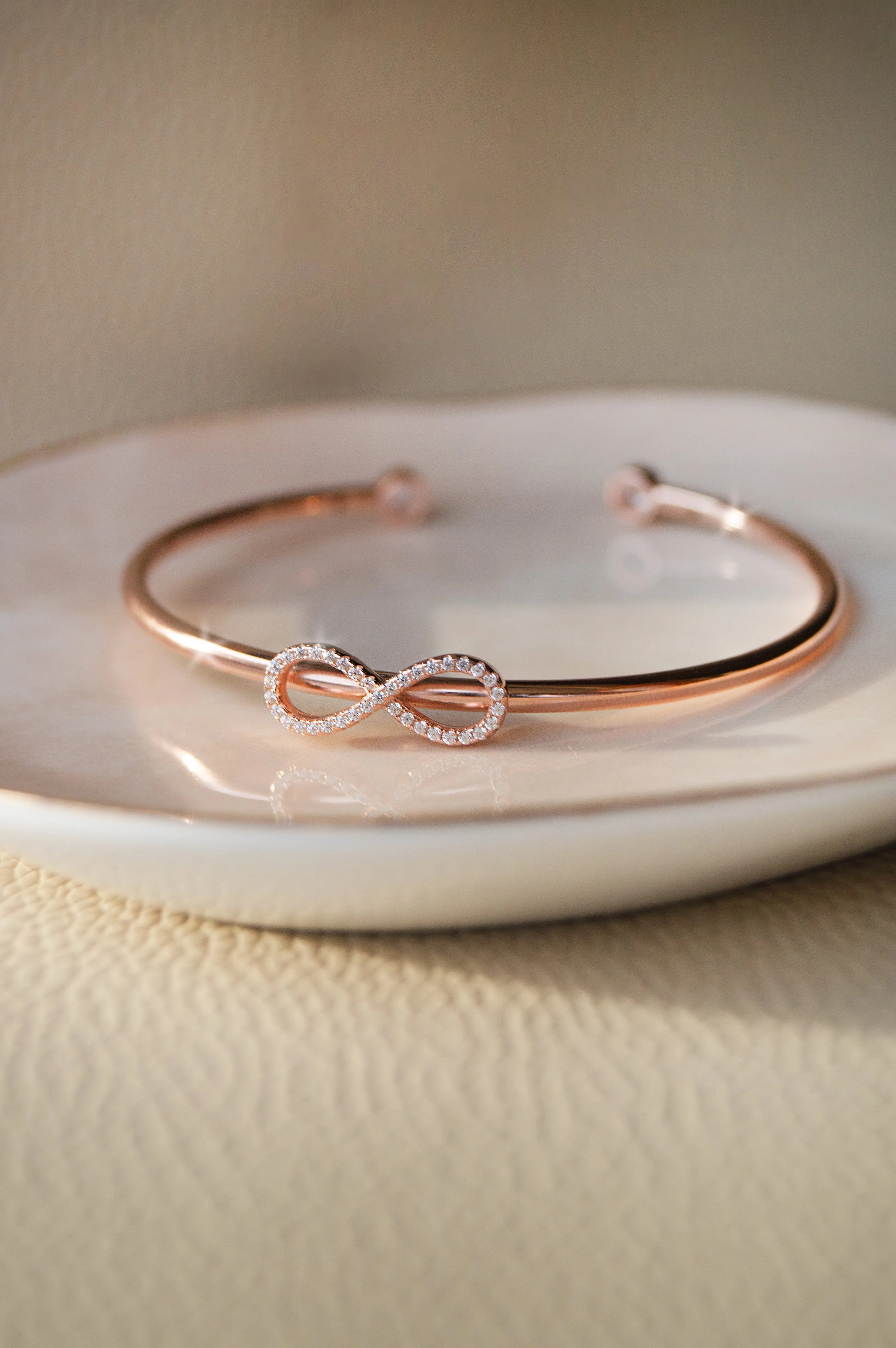 Trendy Infinity Sterling Silver Adjustable Bracelet