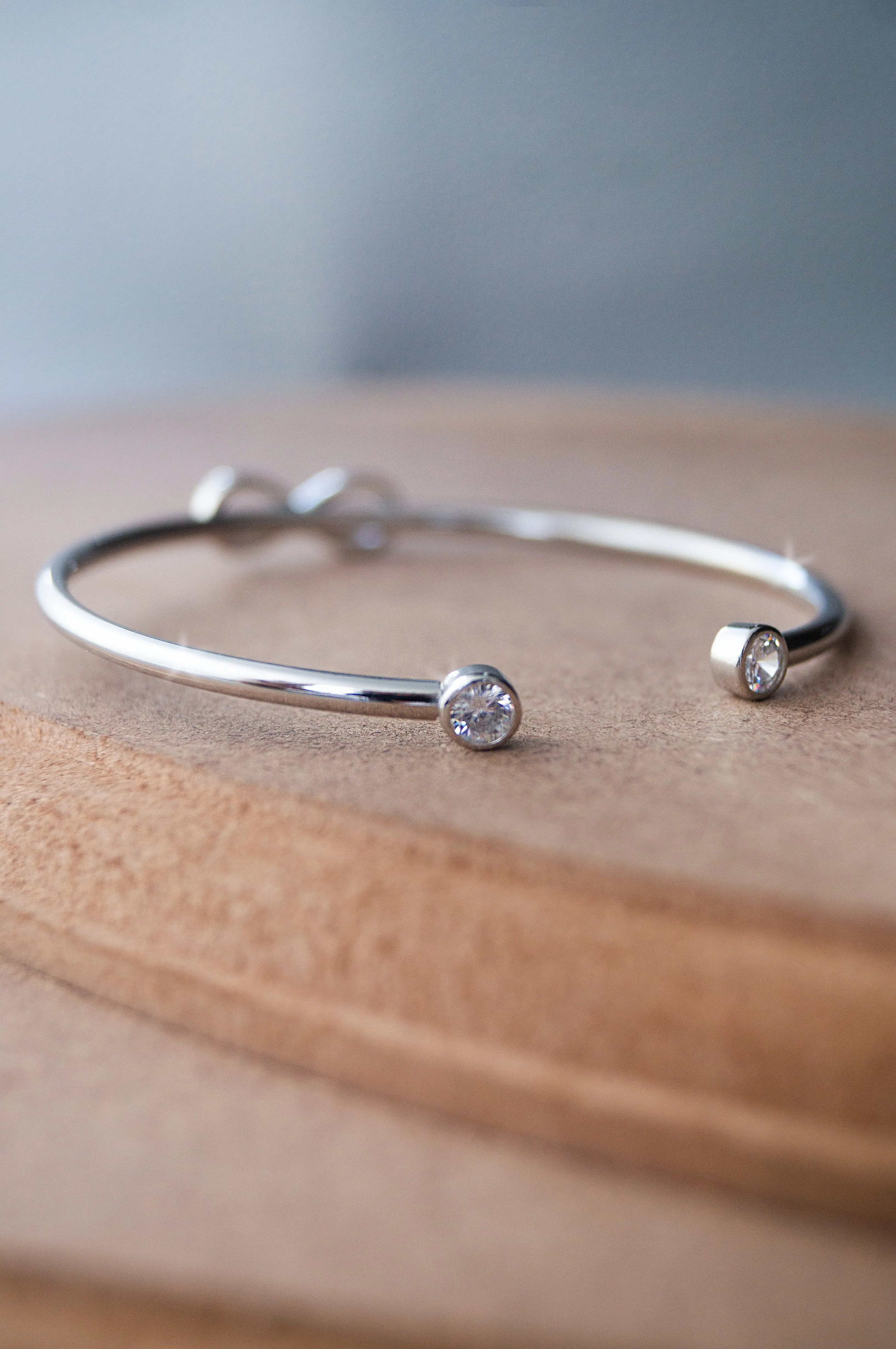 Trendy Infinity Sterling Silver Adjustable Bracelet