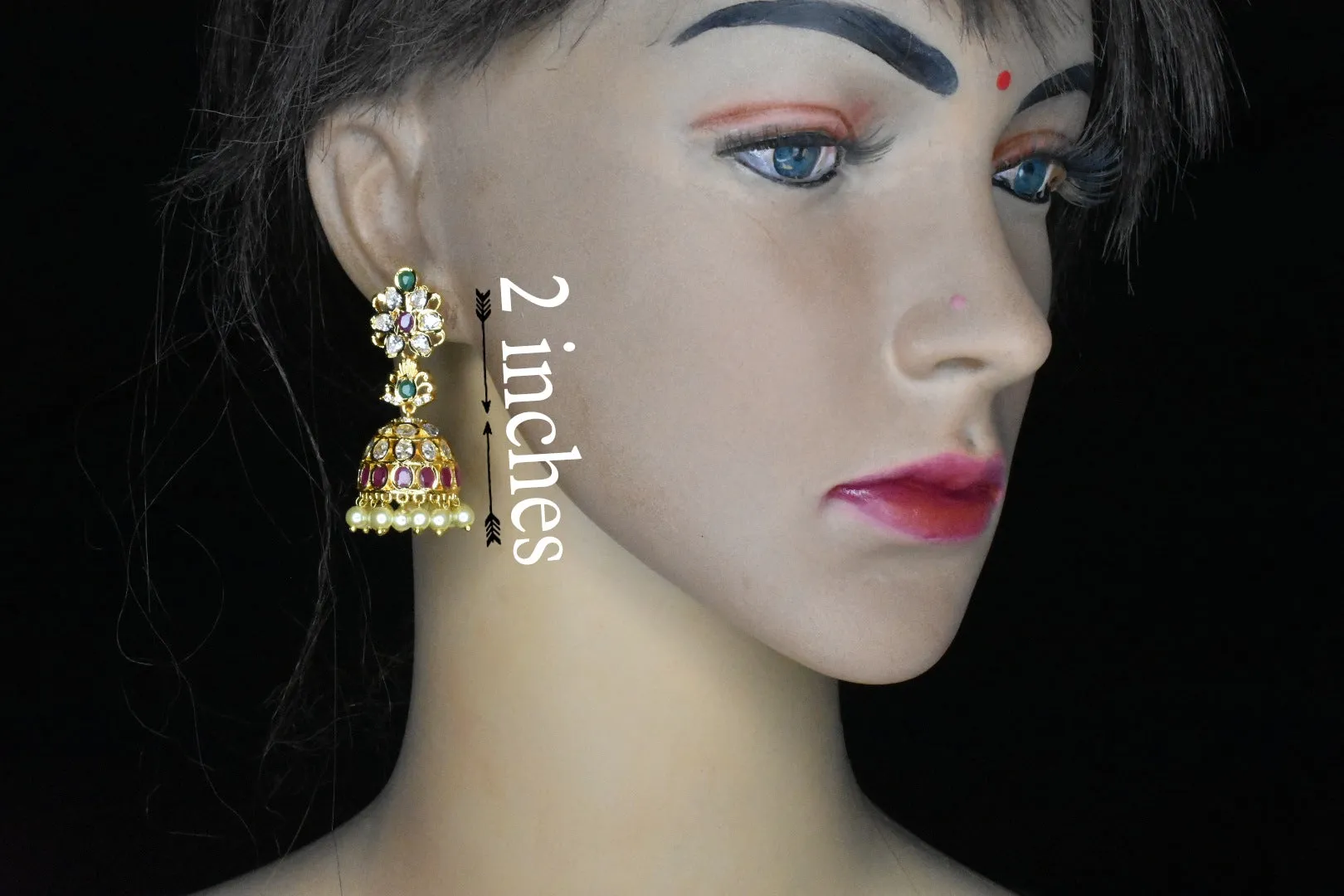 Uncut Diamond Jhumkas