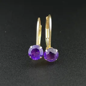 Vintage 10K Gold Amethyst Stud Earrings