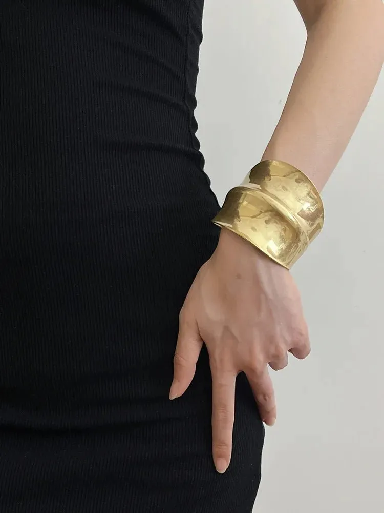 Vintage Brushed Metal Cuff Bracelet