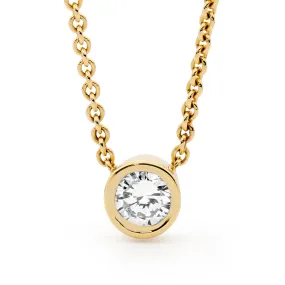 Yellow Gold Bezel Set Diamond Necklet